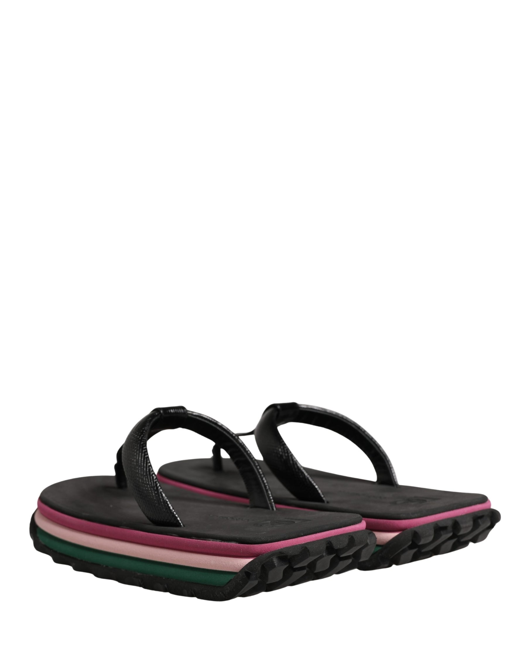 Dolce & Gabbana Multicolor Rubber Chunky Flip Flop Shoes | Regal Royce