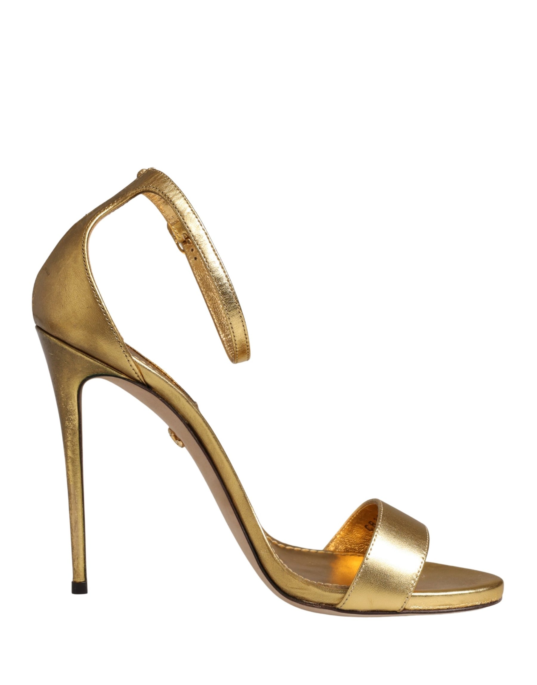 Dolce & Gabbana Gold Leather Keira High Heels Sandals Shoes | Regal Royce