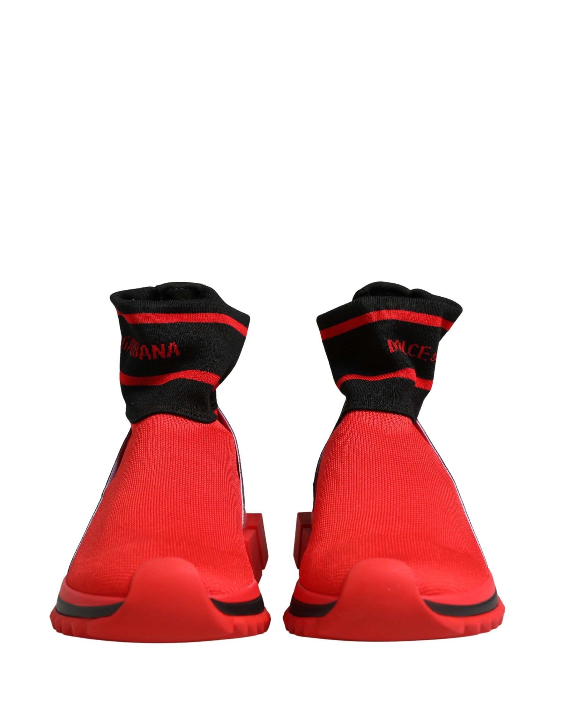 Dolce & Gabbana Red Black Sorrento Socks Sneakers Shoes | Regal Royce