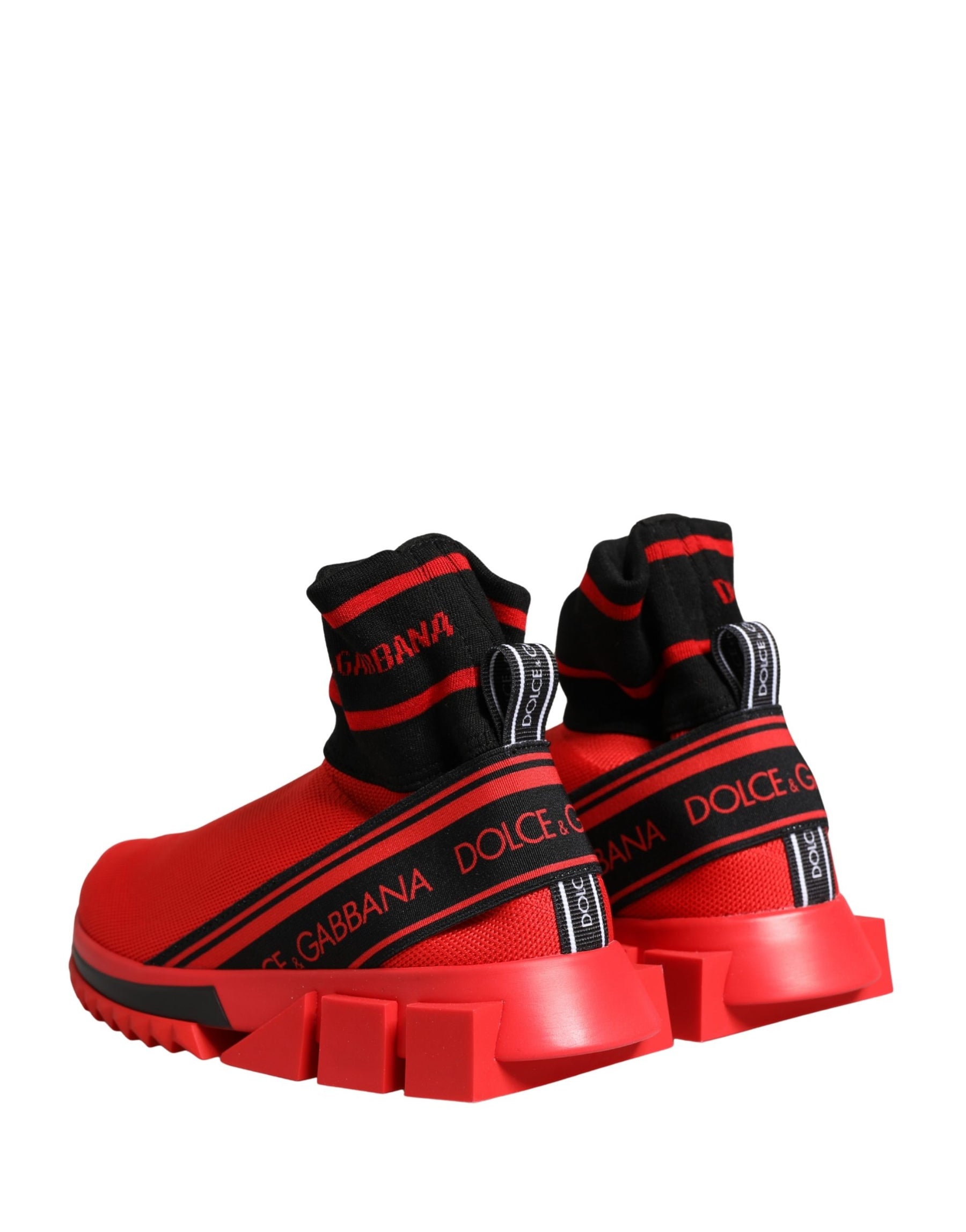 Dolce & Gabbana Red Black Sorrento Socks Sneakers Shoes | Regal Royce