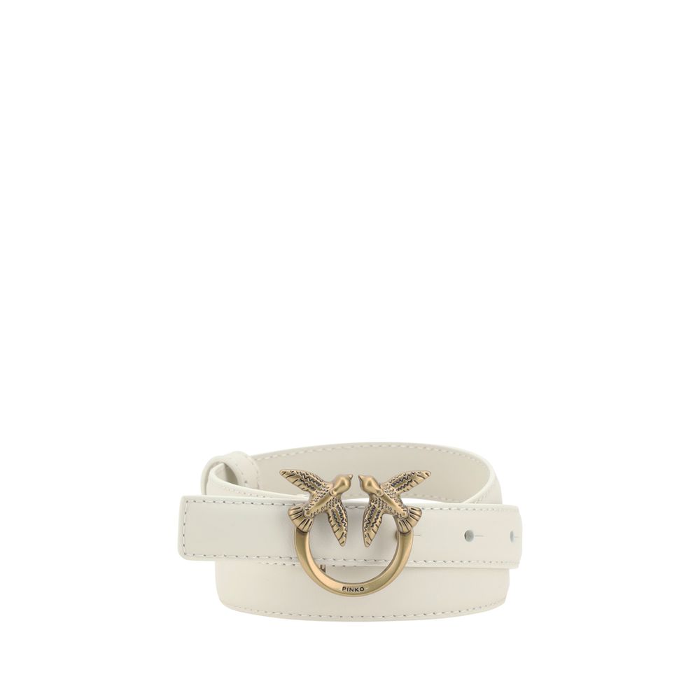 PINKO White Calf Leather Bos Taurus Regular Belt | Regal Royce