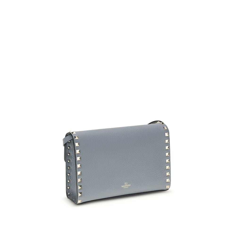 Valentino Garavani Blue Calf Leather Bos Taurus Shoulder Bag
