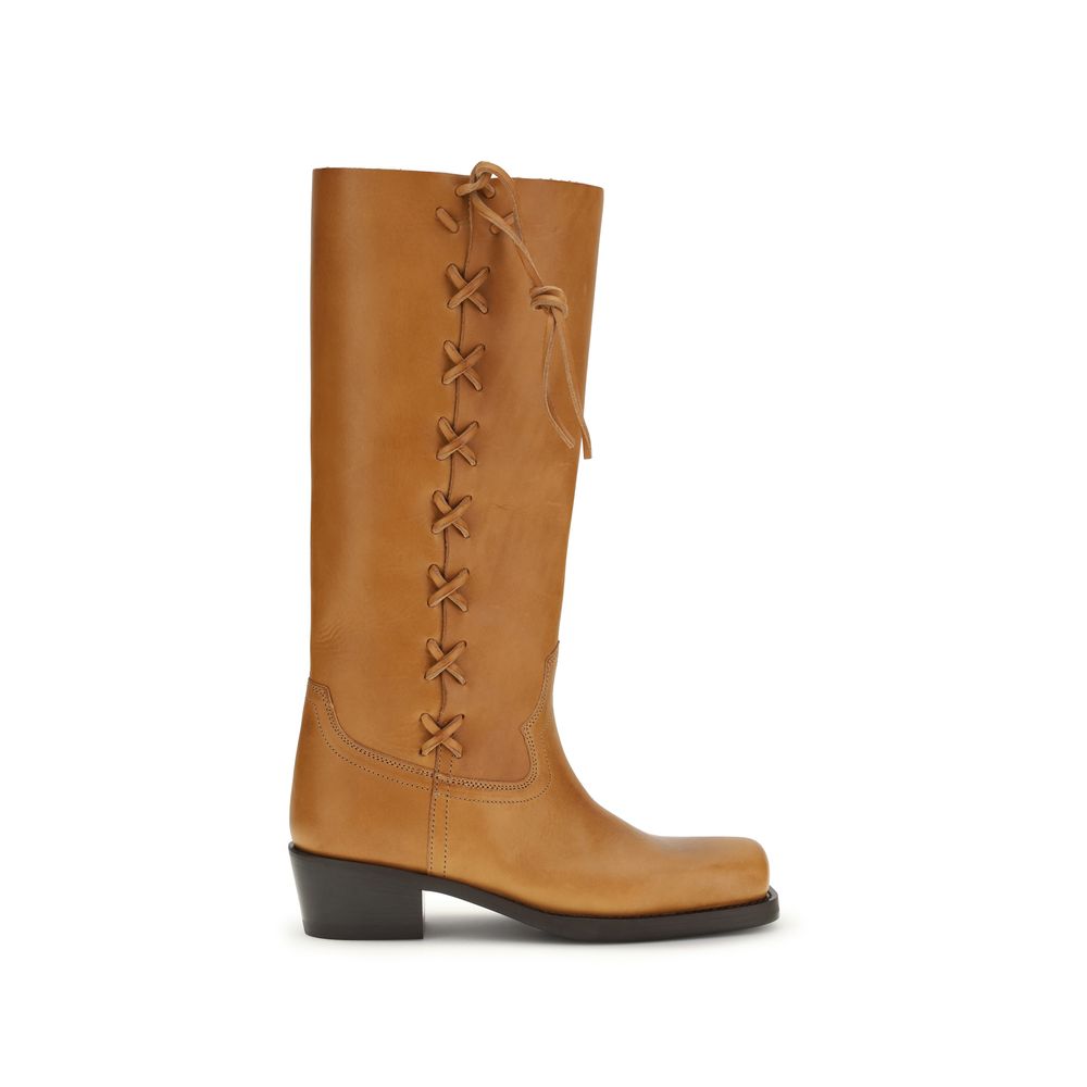 Paris Texas Brown Calf Leather Bos Taurus Lace-Up Boots | Regal Royce