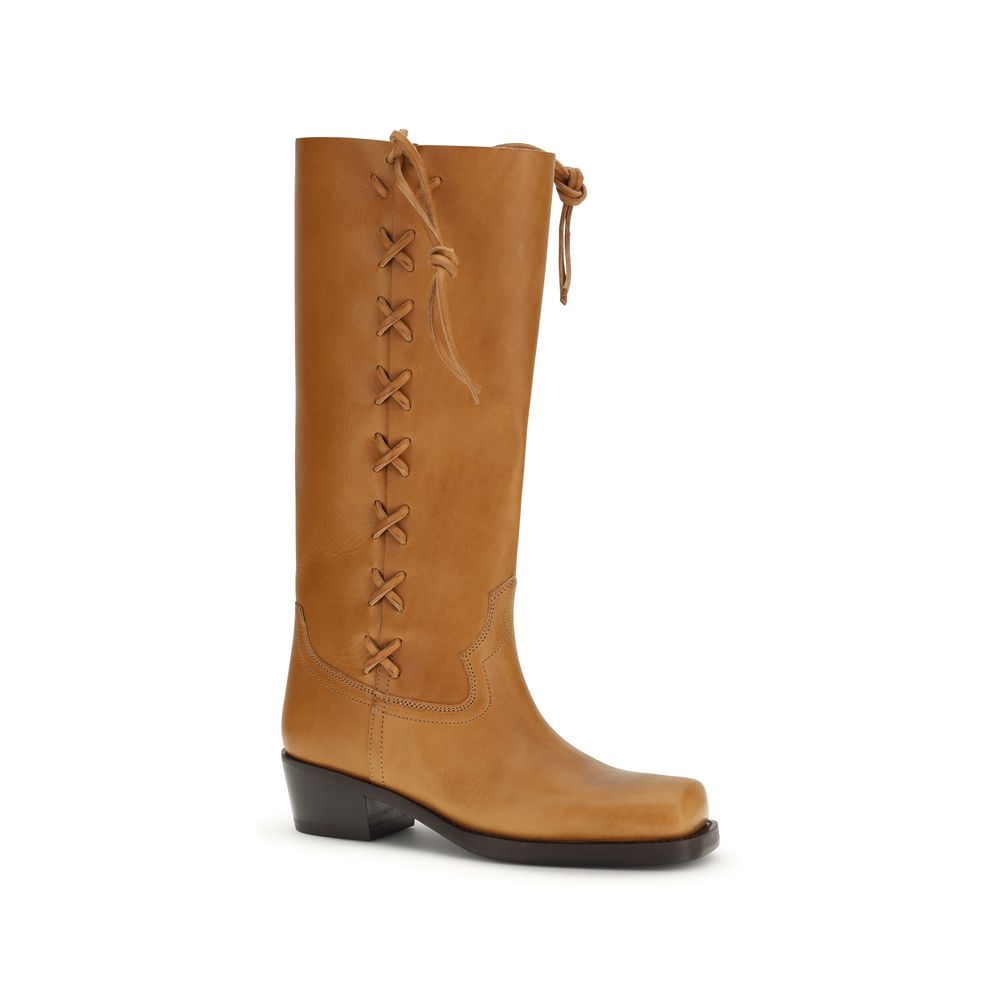 Paris Texas Brown Calf Leather Bos Taurus Lace-Up Boots | Regal Royce