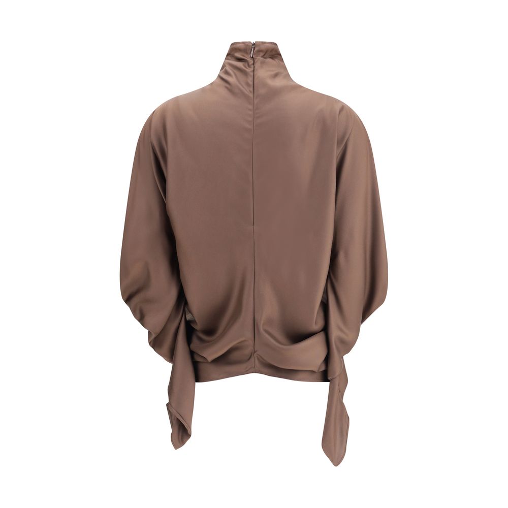 The Row Brown Silk Blouse | Regal Royce
