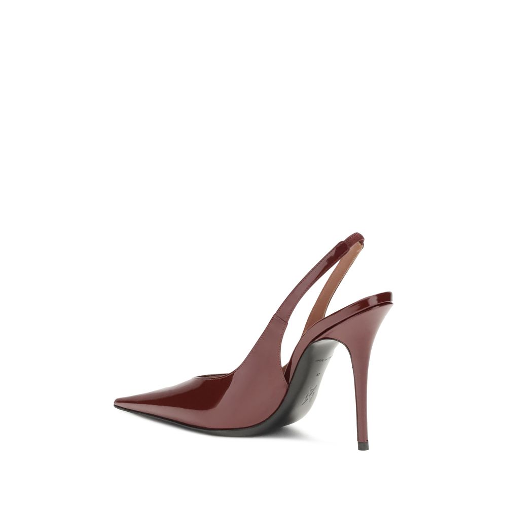 Amina Muaddi Bordeaux Leather Platform Pumps | Regal Royce