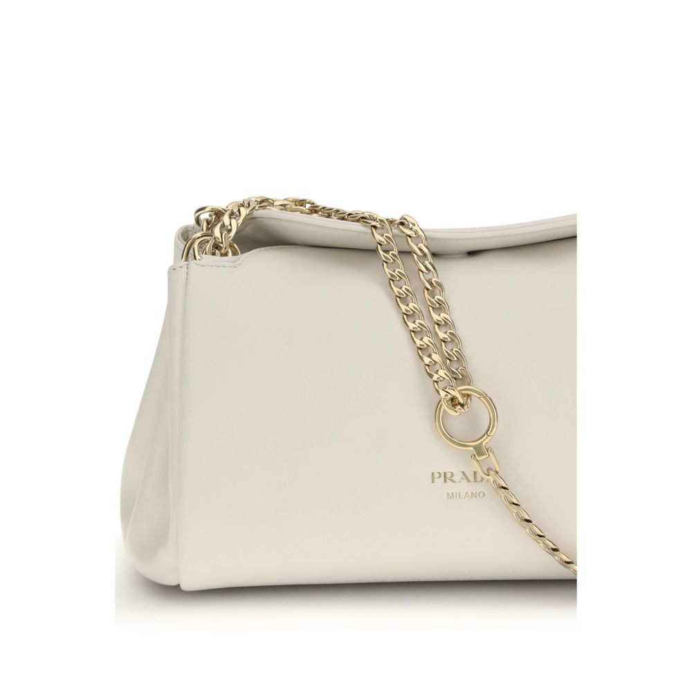 Prada White Calf Leather Bos Taurus Shoulder Bag | Regal Royce