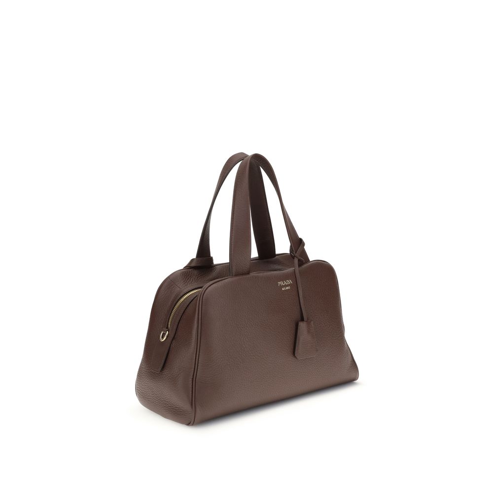 Prada Brown Calf Leather Bos Taurus Handbag | Regal Royce