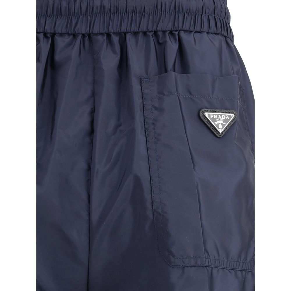 Prada Blue Recycled Polyamide Casual Pants | Regal Royce