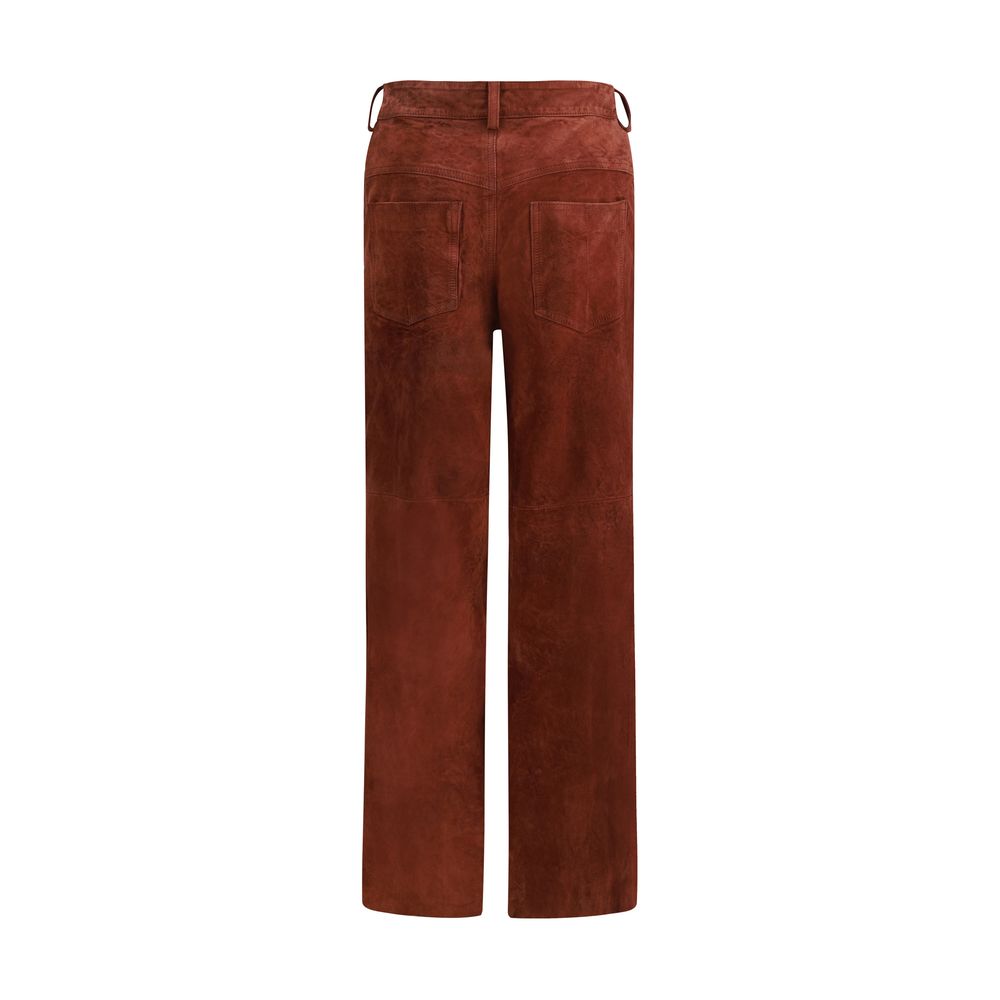 Salvatore Santoro Bordeaux Leather Casual Pants | Regal Royce