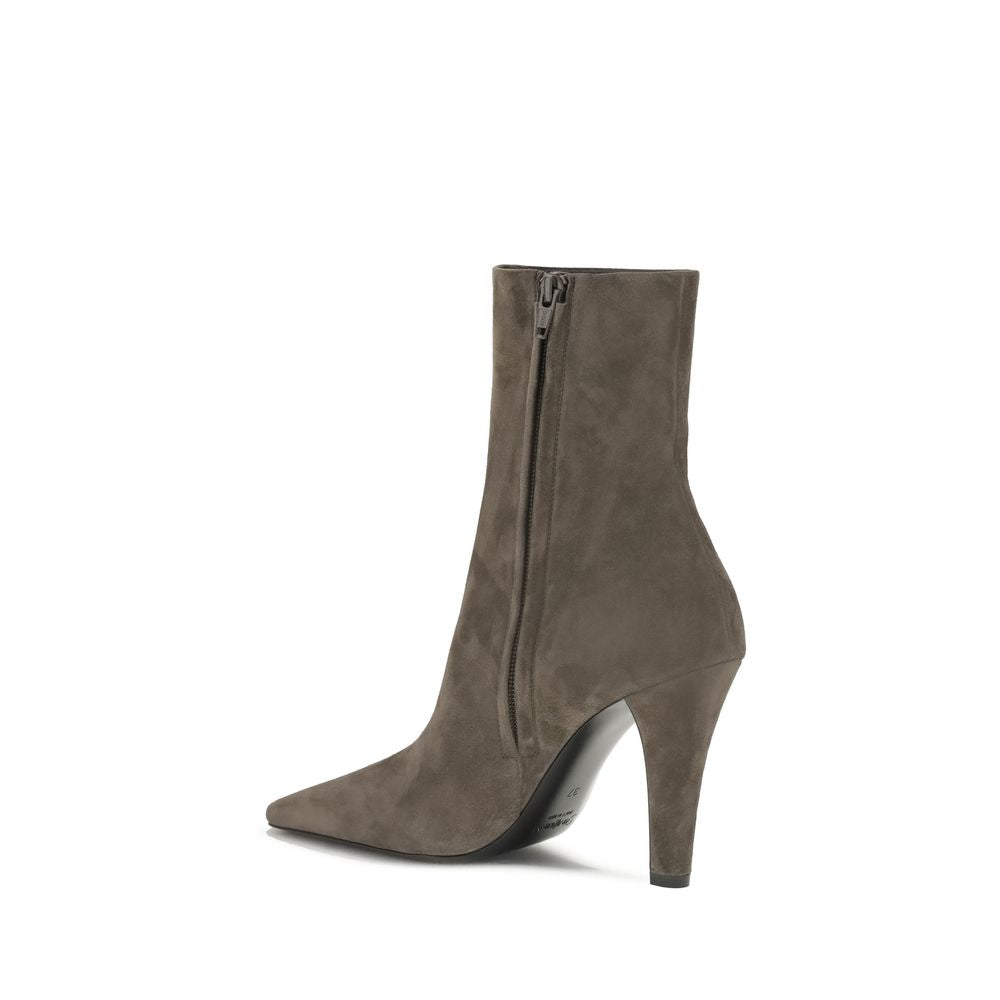 Saint Laurent Gray Calf Leather Bos Taurus Ankle Boots | Regal Royce
