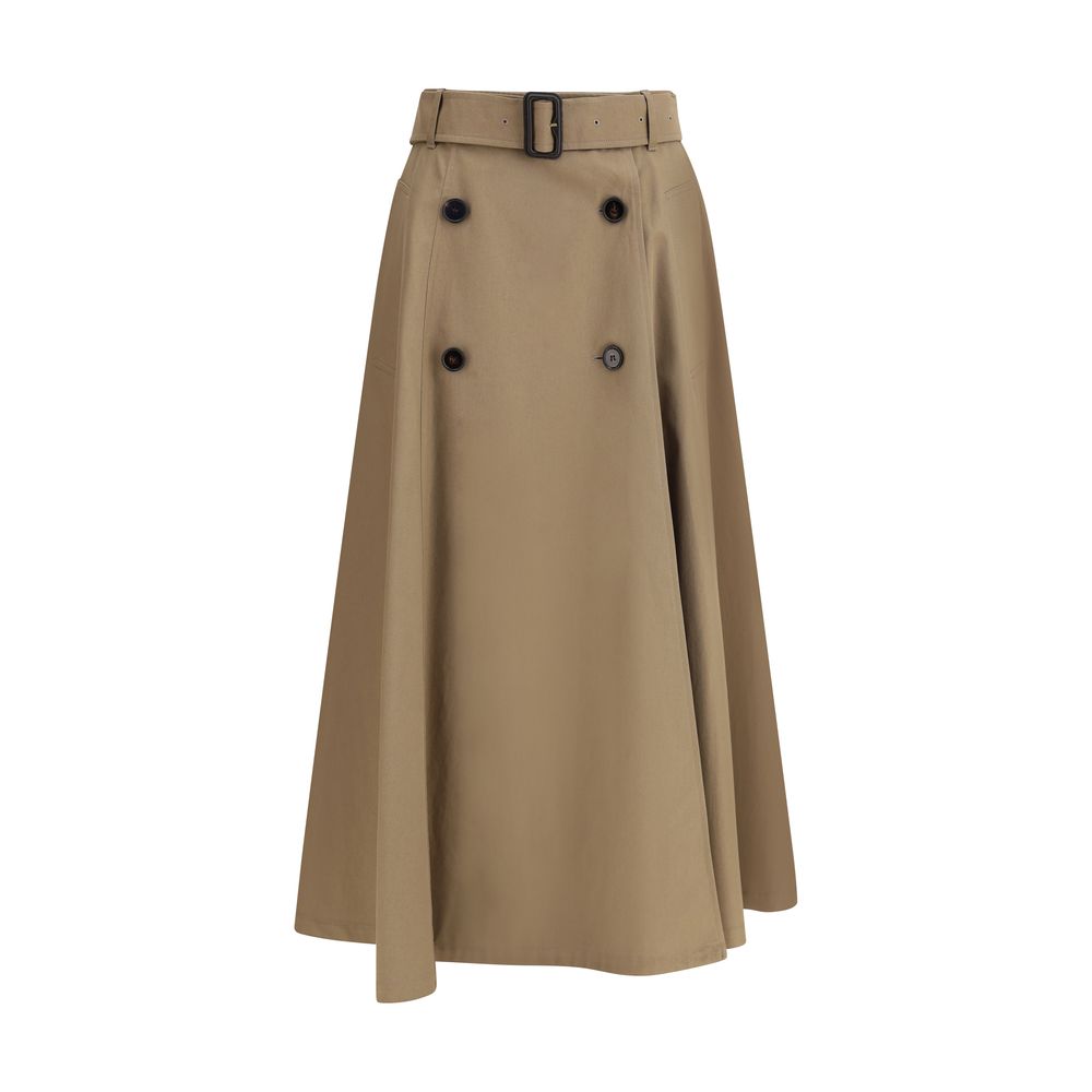 Burberry Brown Cotton Midi Skirt | Regal Royce
