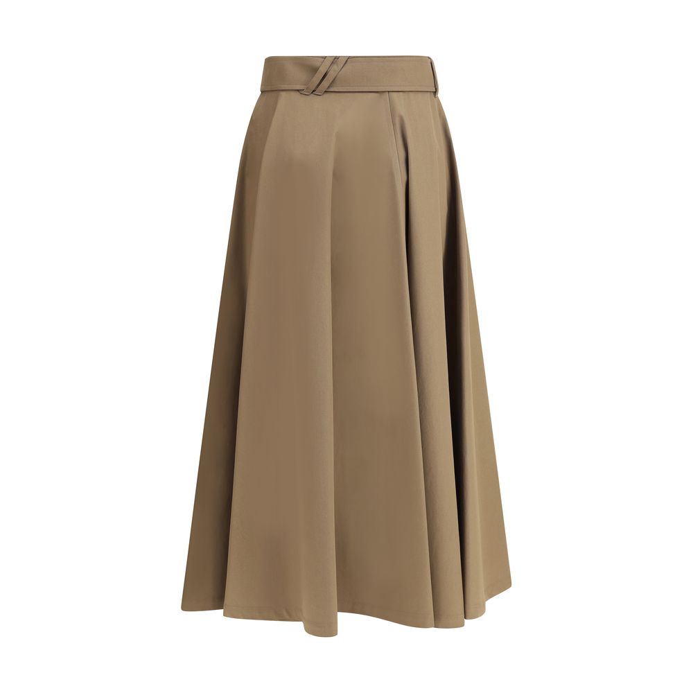 Burberry Brown Cotton Midi Skirt | Regal Royce
