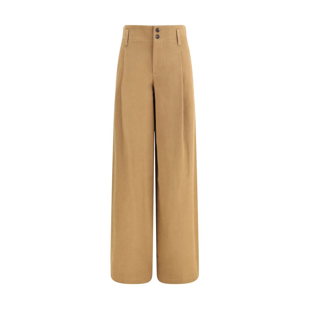 Chloé Beige Cotton Casual Pants | Regal Royce