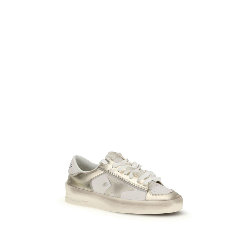 Golden Goose Gold Calf Leather Bos Taurus Low Top Sneakers | Regal Royce