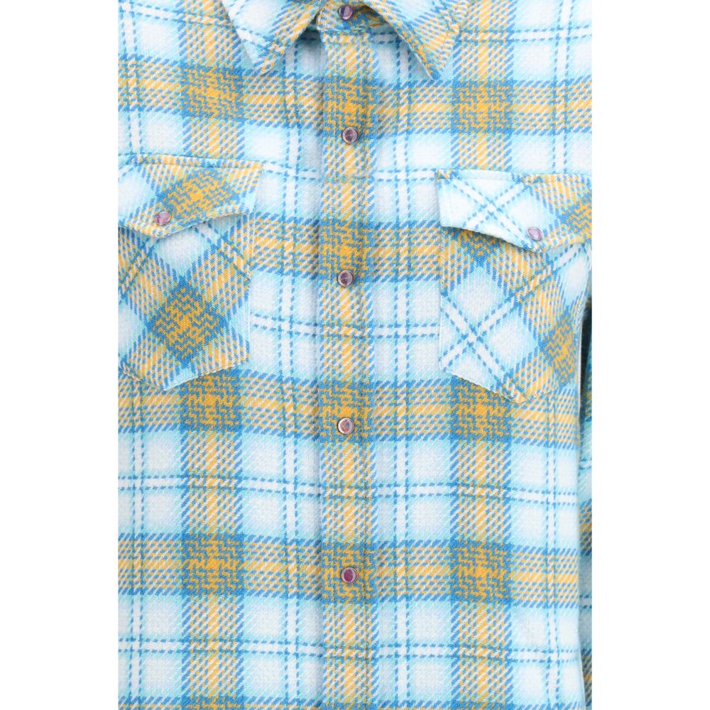 God's True Cashmere Blue Cashmere Pattern Shirt | Regal Royce