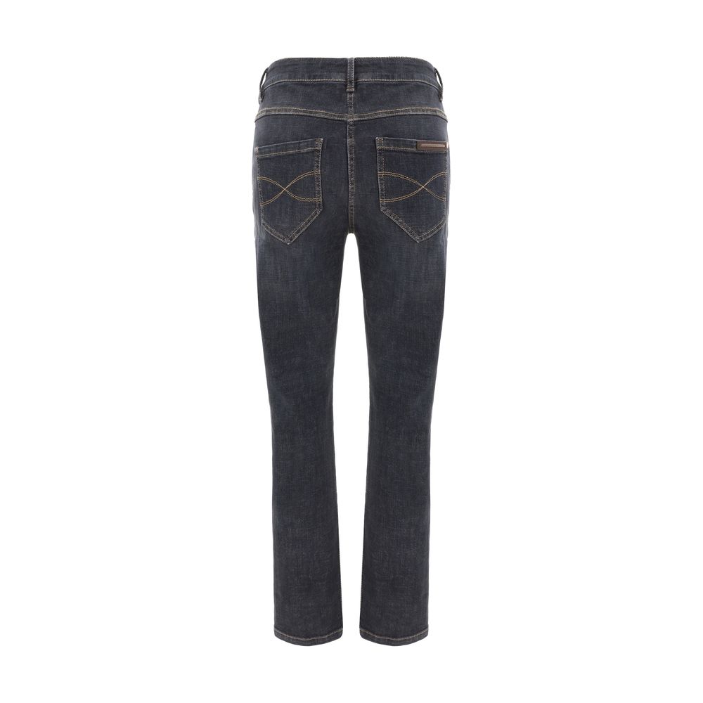 Brunello Cucinelli Black Cotton Skinny Jeans | Regal Royce