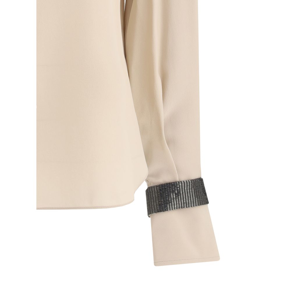 Brunello Cucinelli Beige Silk Blouse | Regal Royce