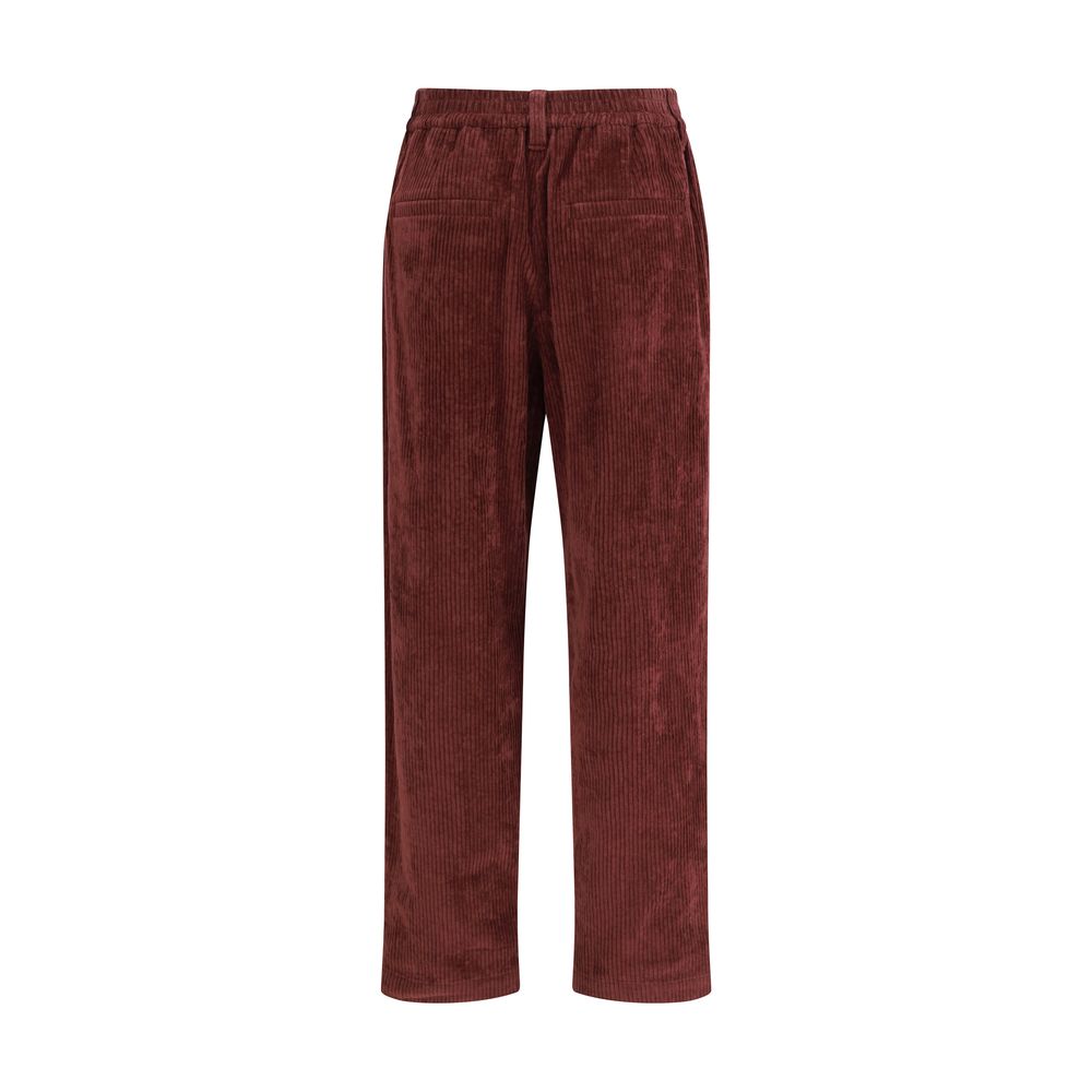Brunello Cucinelli Bordeaux Cotton Casual Pants | Regal Royce