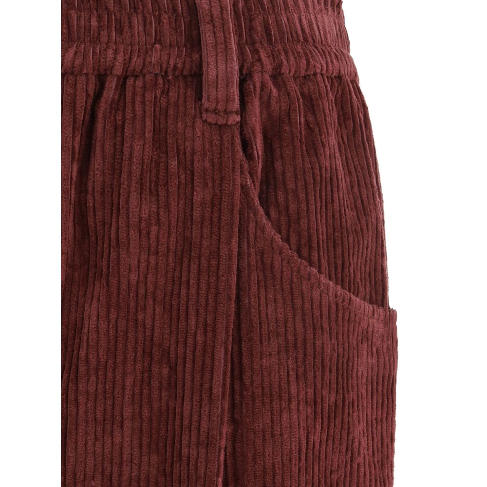 Brunello Cucinelli Bordeaux Cotton Casual Pants | Regal Royce