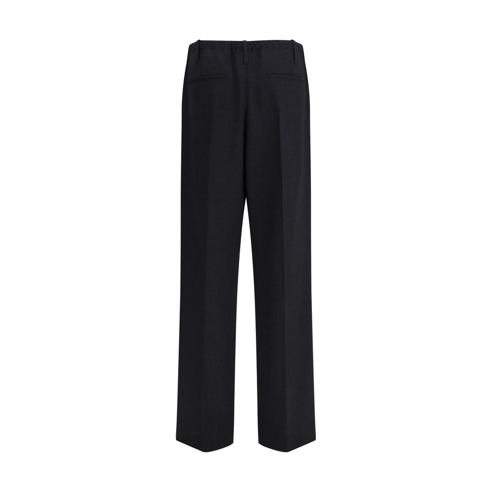 Brunello Cucinelli Black Fleece Wool Casual Pants | Regal Royce