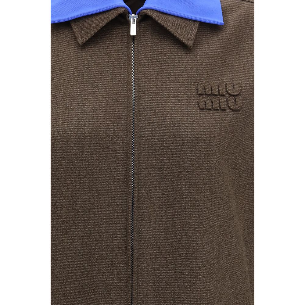 Miu Miu Brown Fleece Wool Bomber | Regal Royce