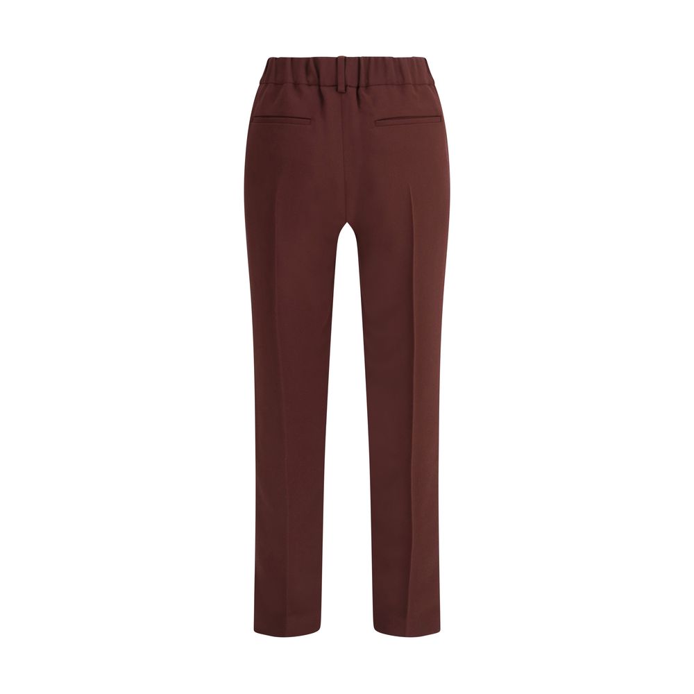 Brunello Cucinelli Bordeaux Acetate Casual Pants | Regal Royce