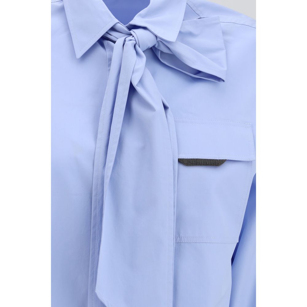 Brunello Cucinelli Blue Cotton Dress Shirt | Regal Royce