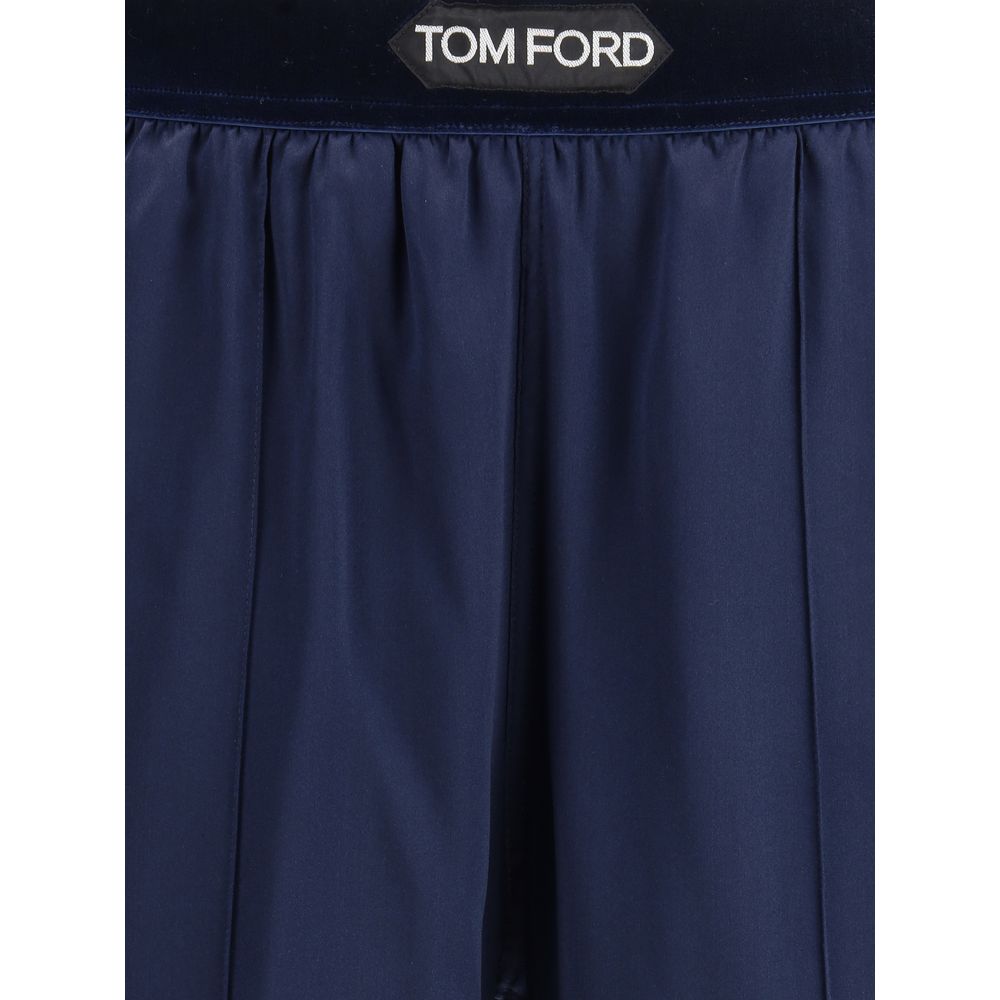 Tom Ford Blue Elastane Casual Pants | Regal Royce