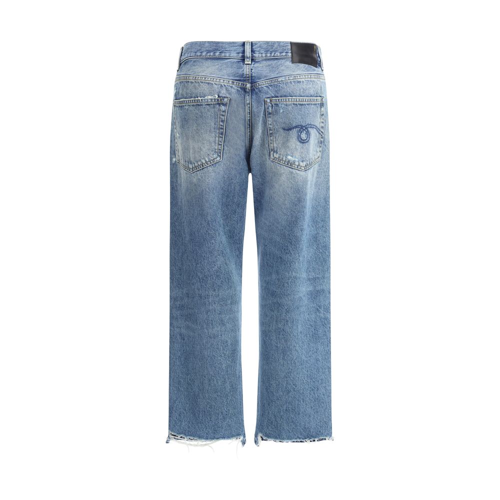R13 Blue Cotton Boyfriend Jeans | Regal Royce