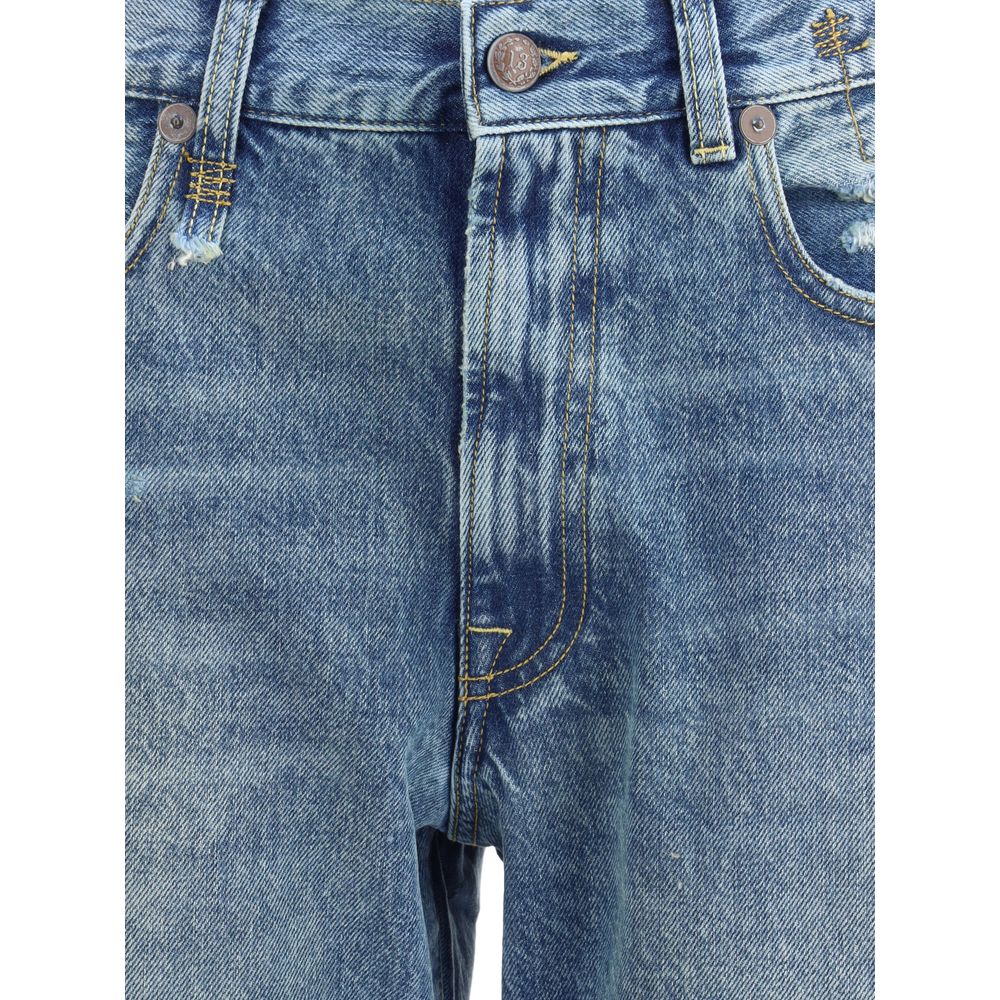 R13 Blue Cotton Boyfriend Jeans | Regal Royce