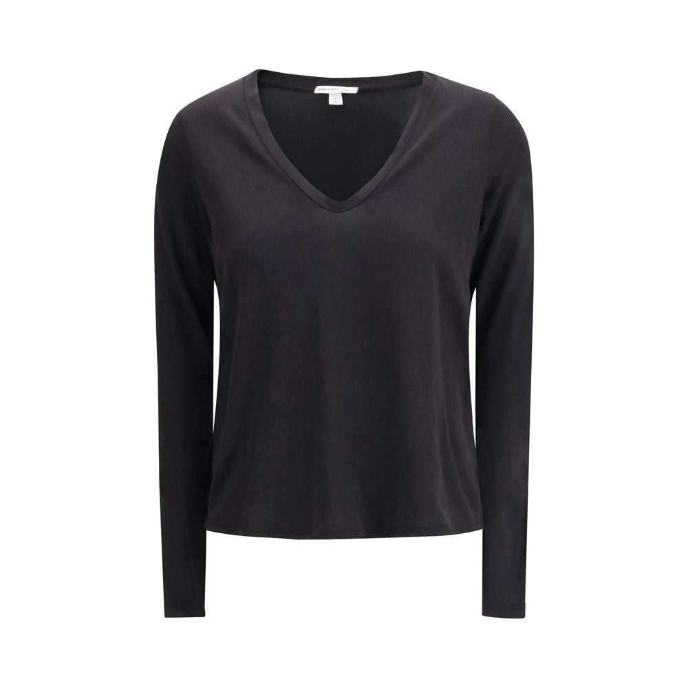 James Perse Black Cotton Long Sleeve T-Shirt | Regal Royce