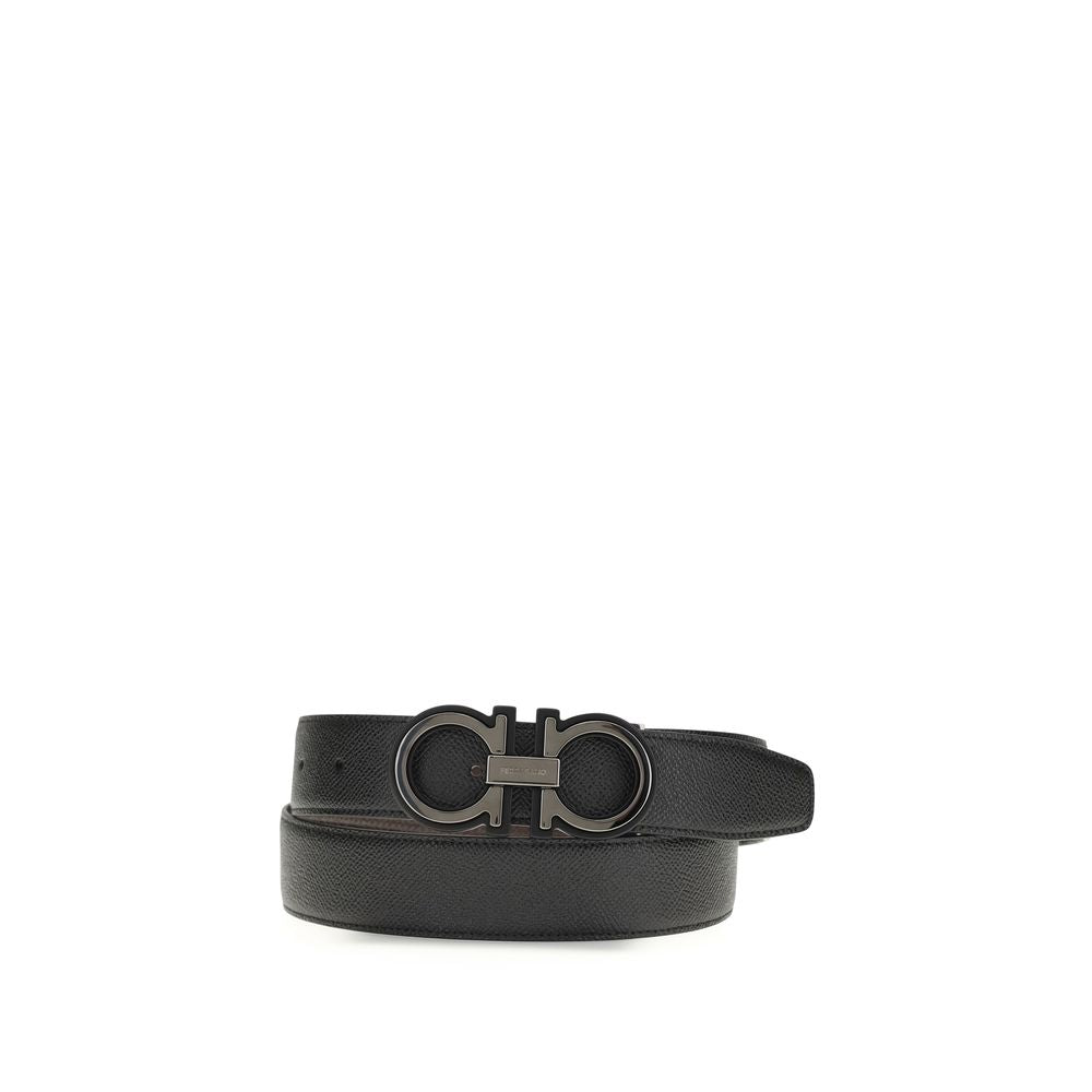 Ferragamo Black Calf Leather Bos Taurus Regular Belt | Regal Royce