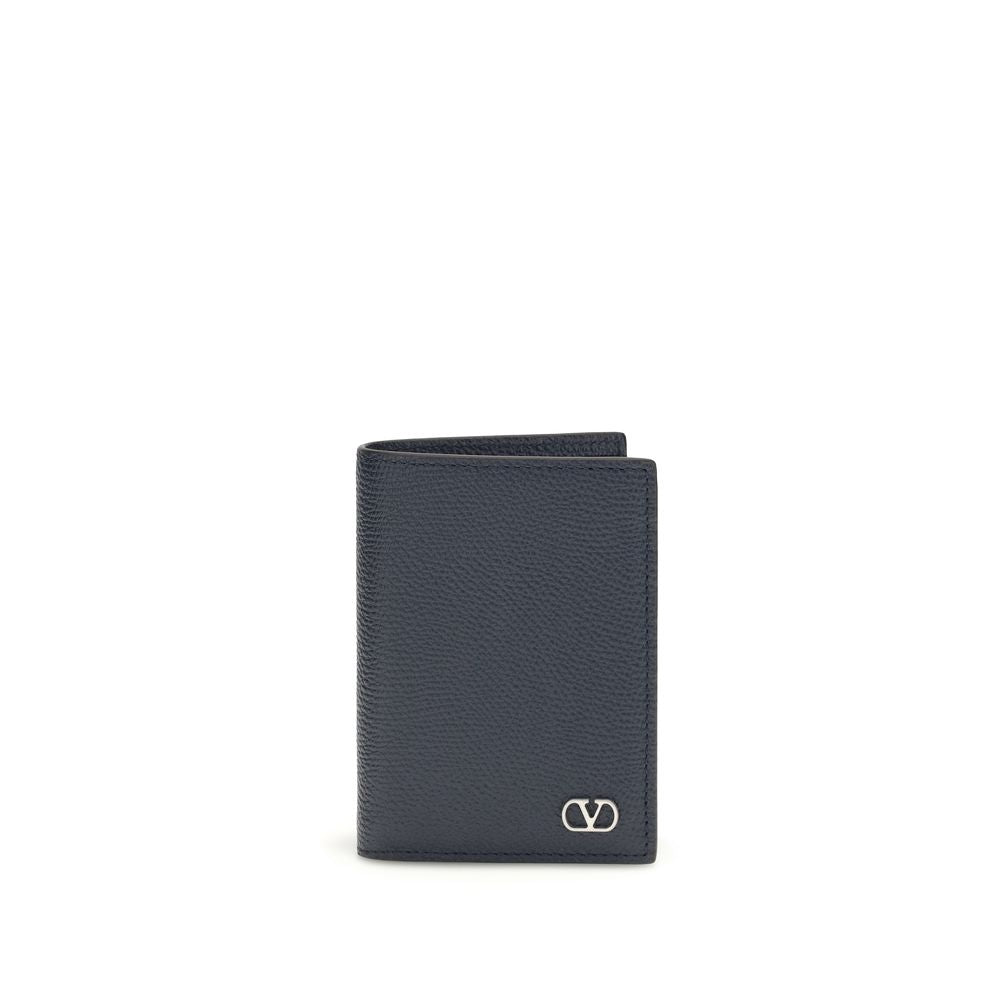 Valentino Garavani Blue Calf Leather Bos Taurus Wallet | Regal Royce