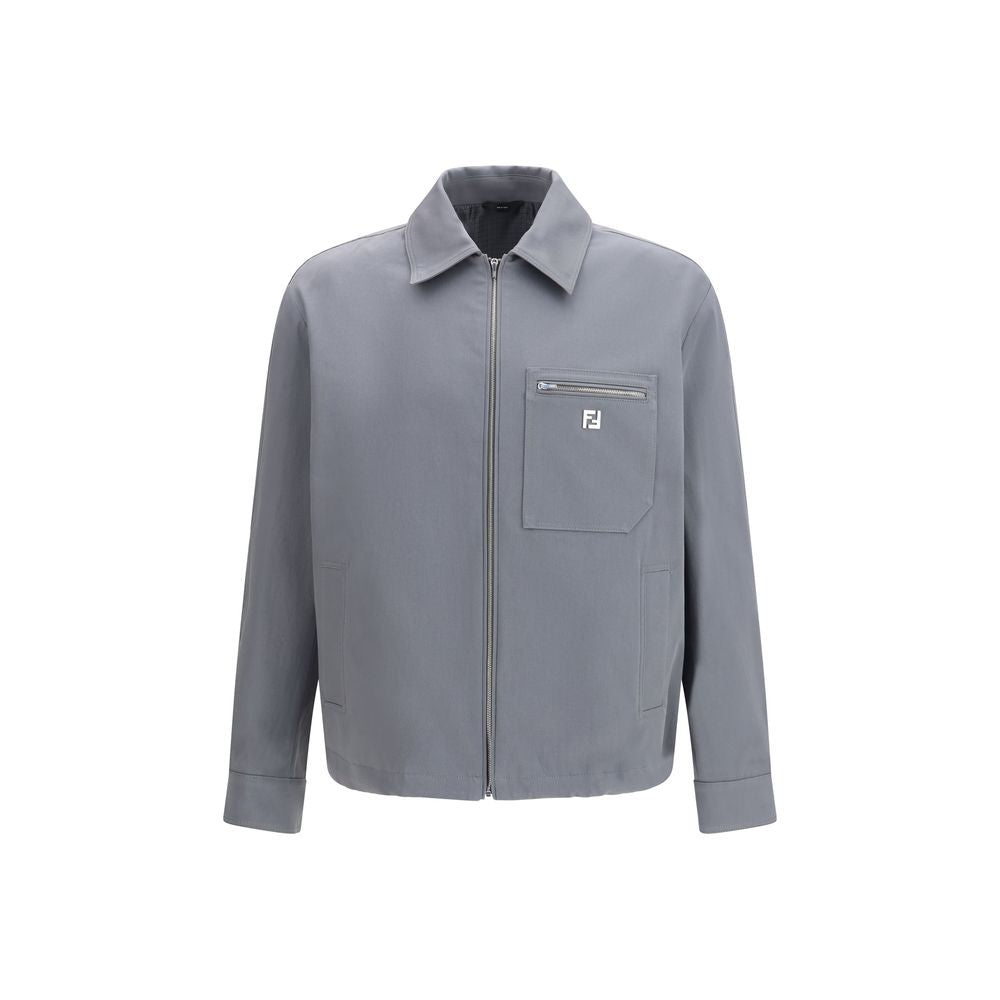 Fendi Gray Cotton Shell Jacket | Regal Royce