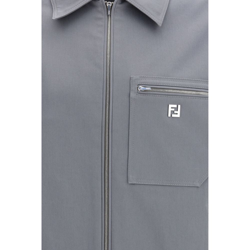 Fendi Gray Cotton Shell Jacket | Regal Royce