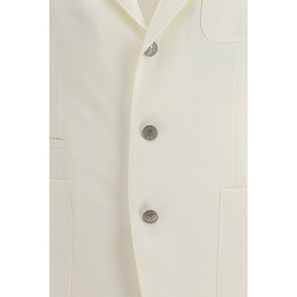 Brunello Cucinelli White Linen Blazer | Regal Royce