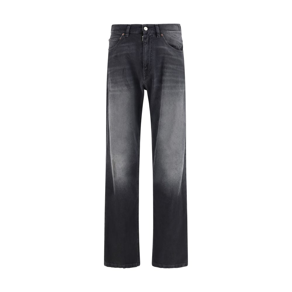 MM6 Black Cotton Straight-Leg Jeans | Regal Royce