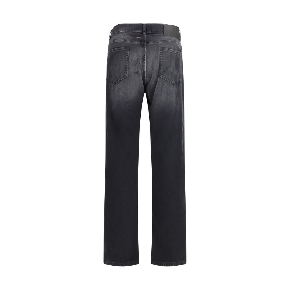 MM6 Black Cotton Straight-Leg Jeans | Regal Royce