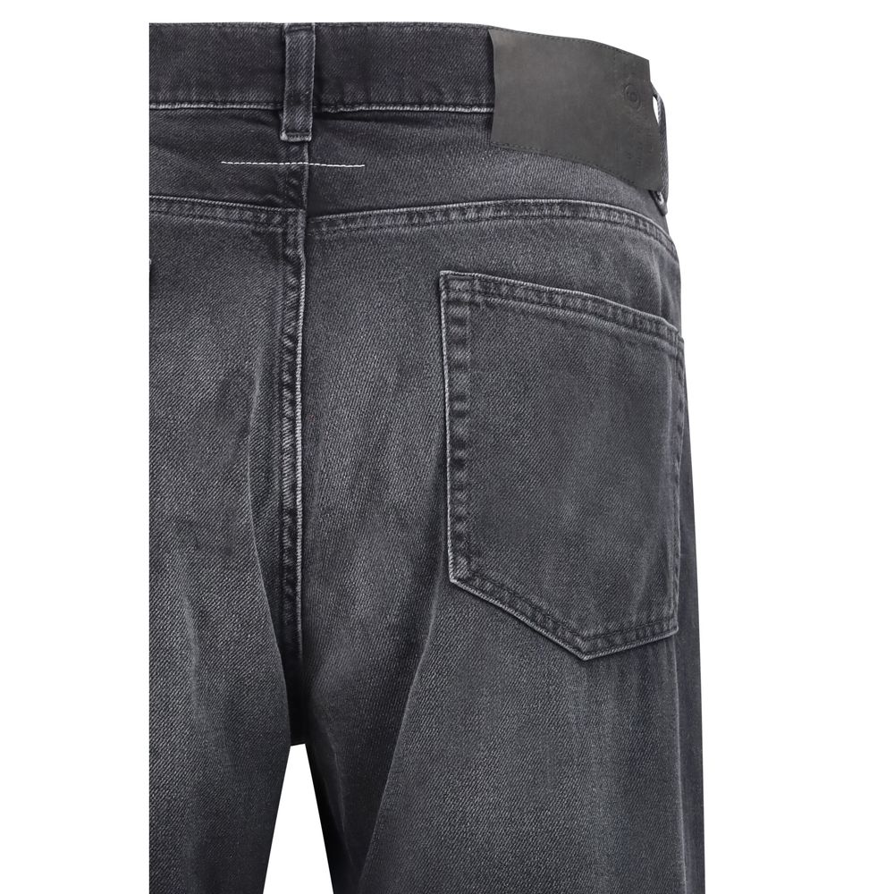 MM6 Black Cotton Straight-Leg Jeans | Regal Royce