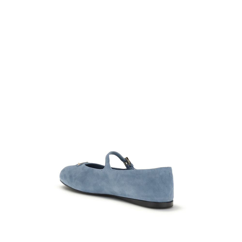 Prada Blue Goatskin Ballet Flats | Regal Royce