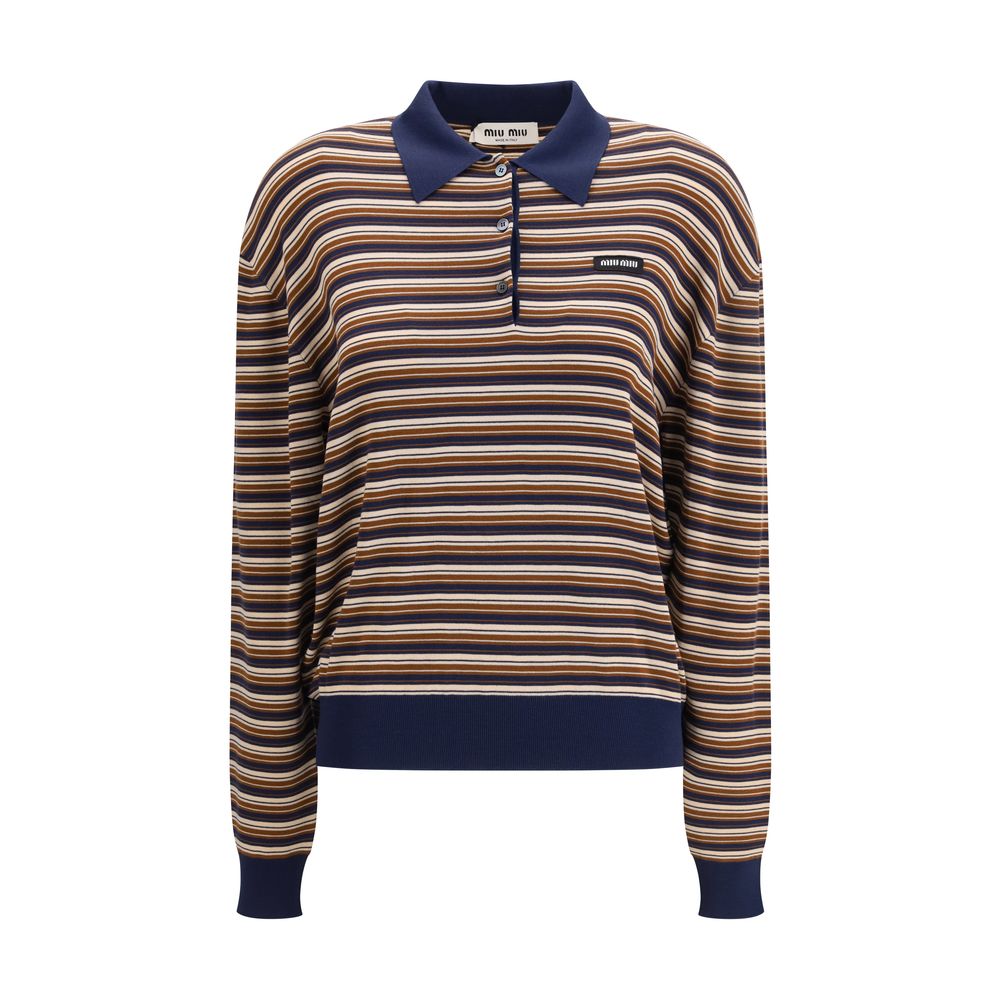 Miu Miu Brown Fleece Wool Polo Shirt | Regal Royce