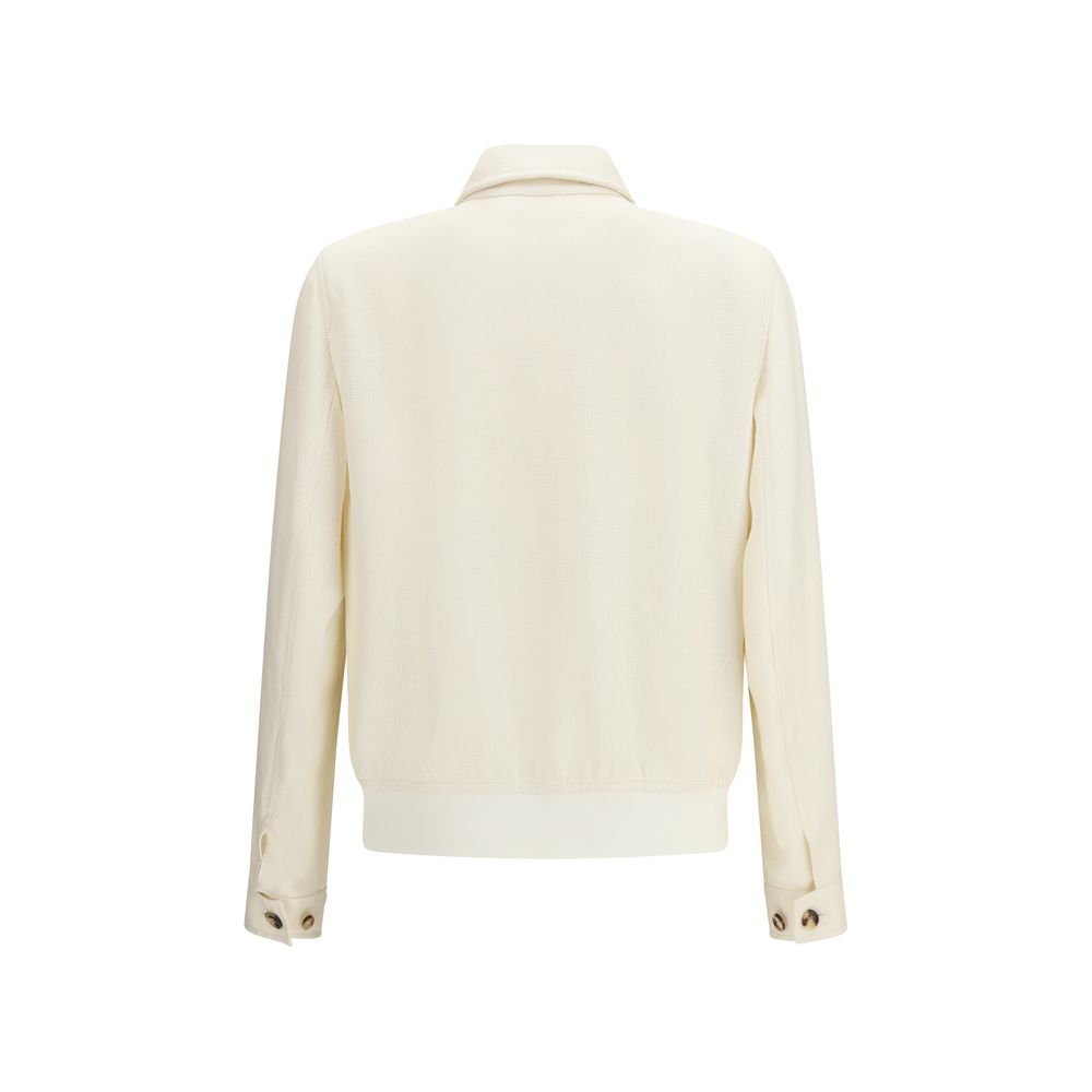 Brunello Cucinelli White Silk Shell Jacket | Regal Royce