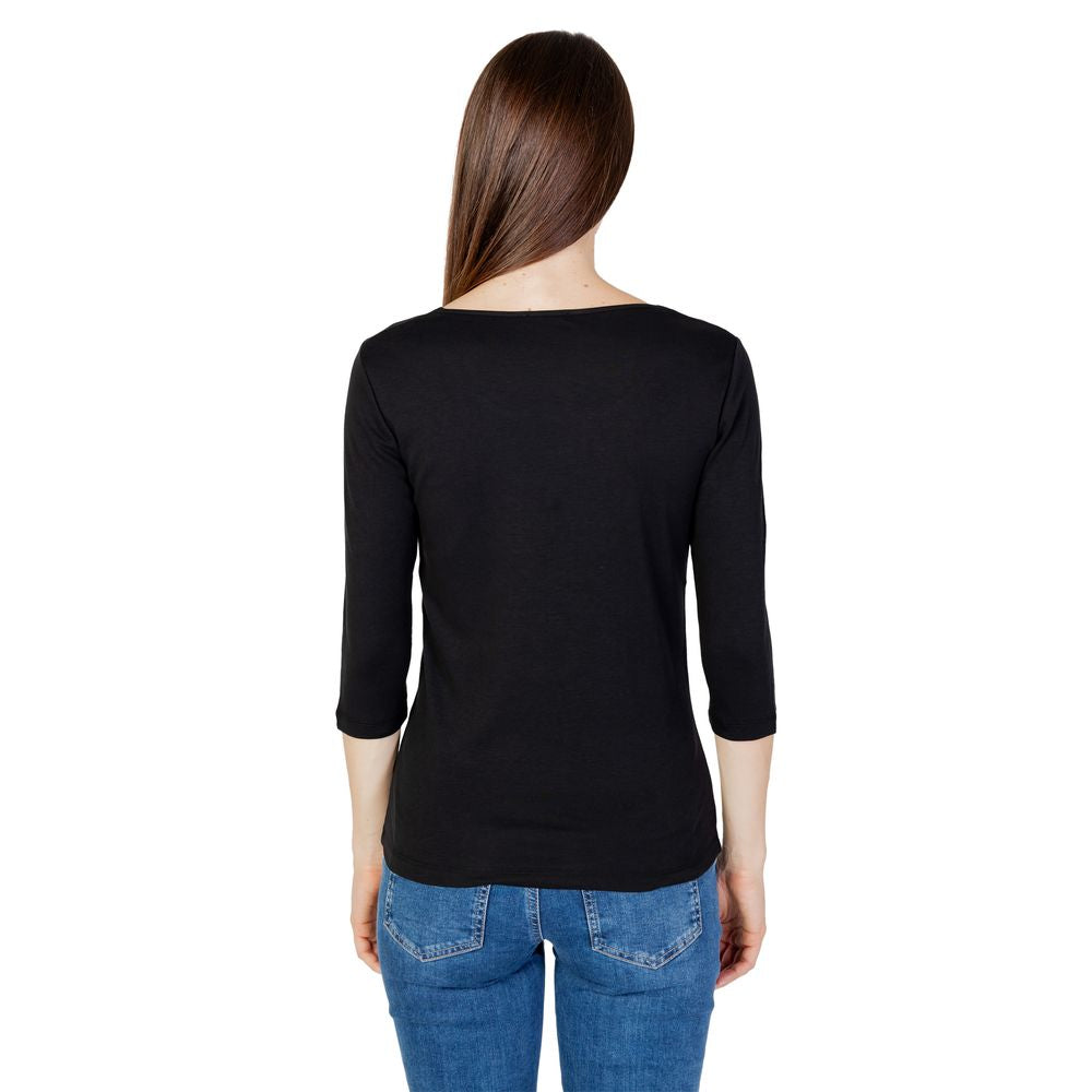 Street One Black Cotton Long Sleeve T-Shirt | Regal Royce