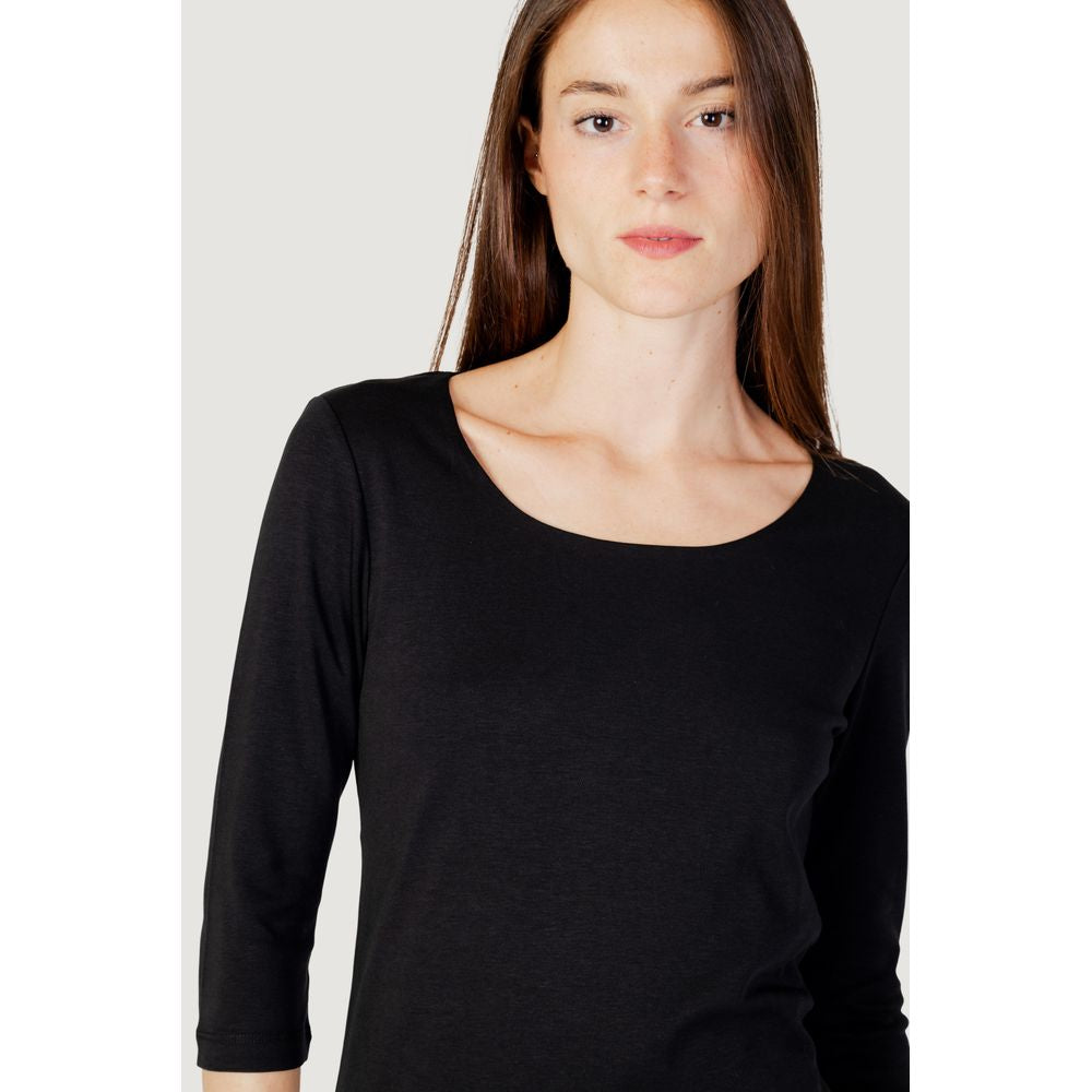 Street One Black Cotton Long Sleeve T-Shirt | Regal Royce