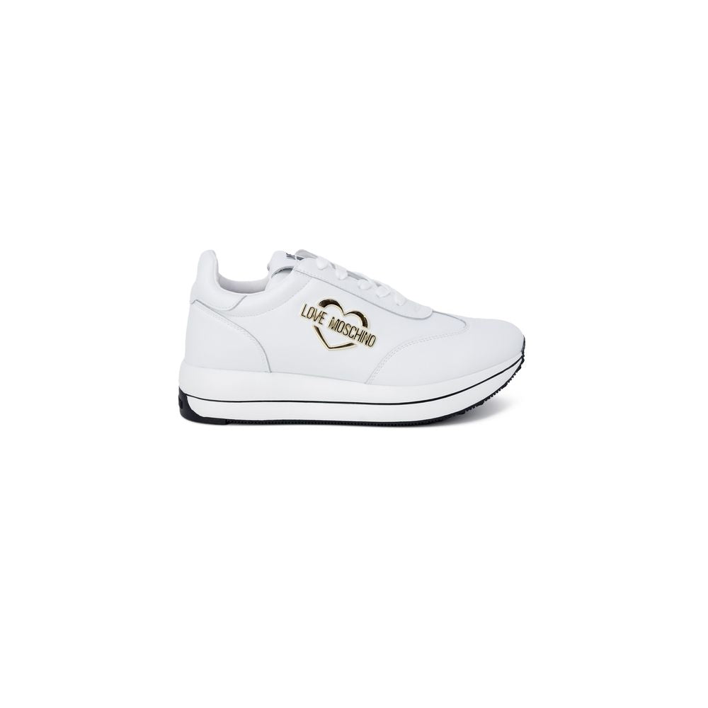 Love Moschino White Leather Low Top Sneakers | Regal Royce