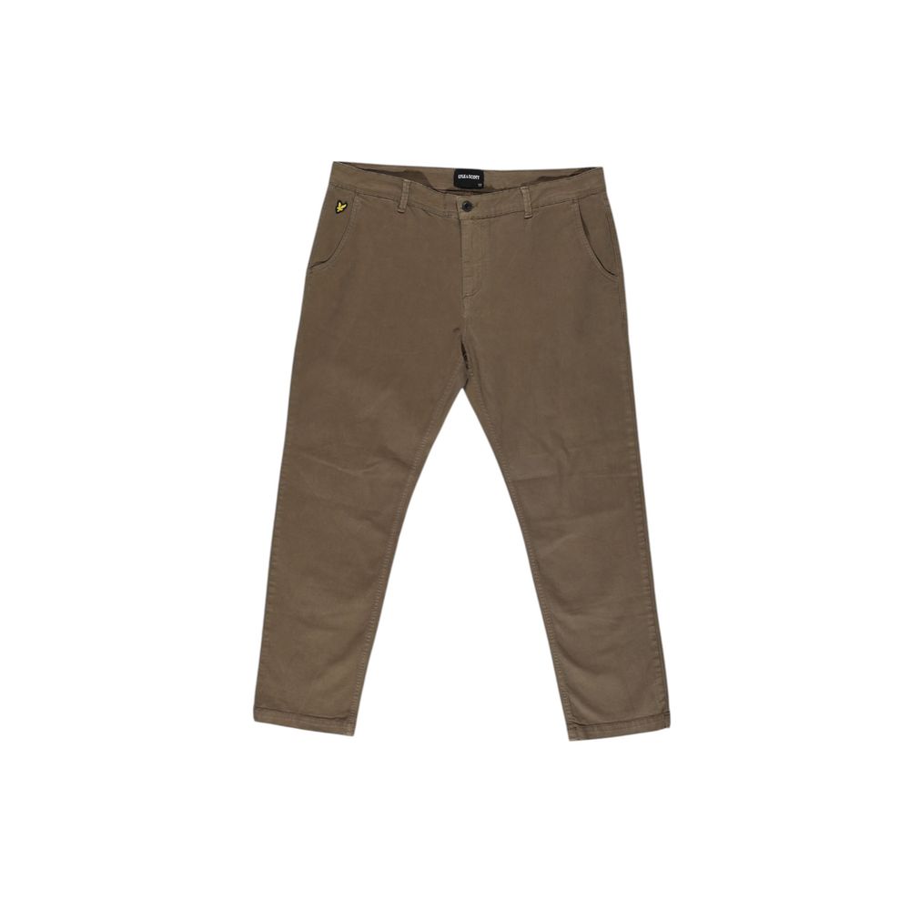 Lyle & Scott Beige Cotton Casual Pants | Regal Royce