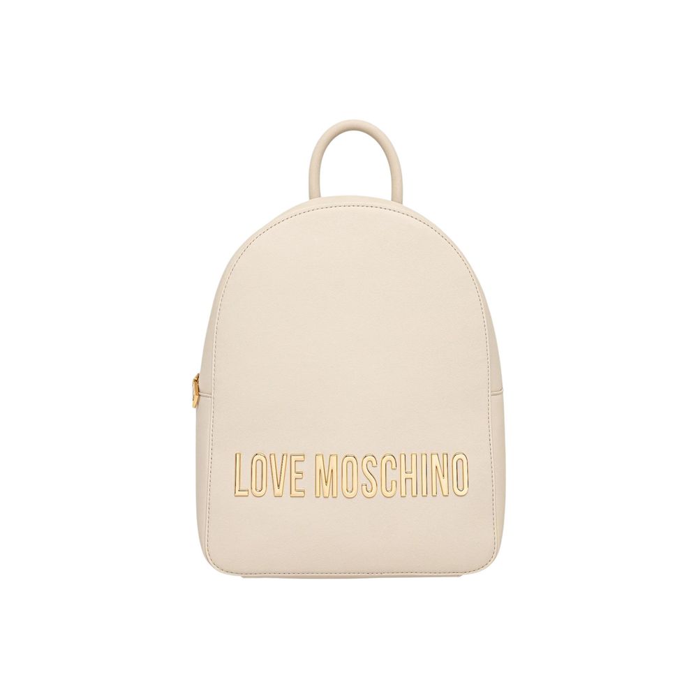 Love Moschino Beige Polyethylene Backpack | Regal Royce