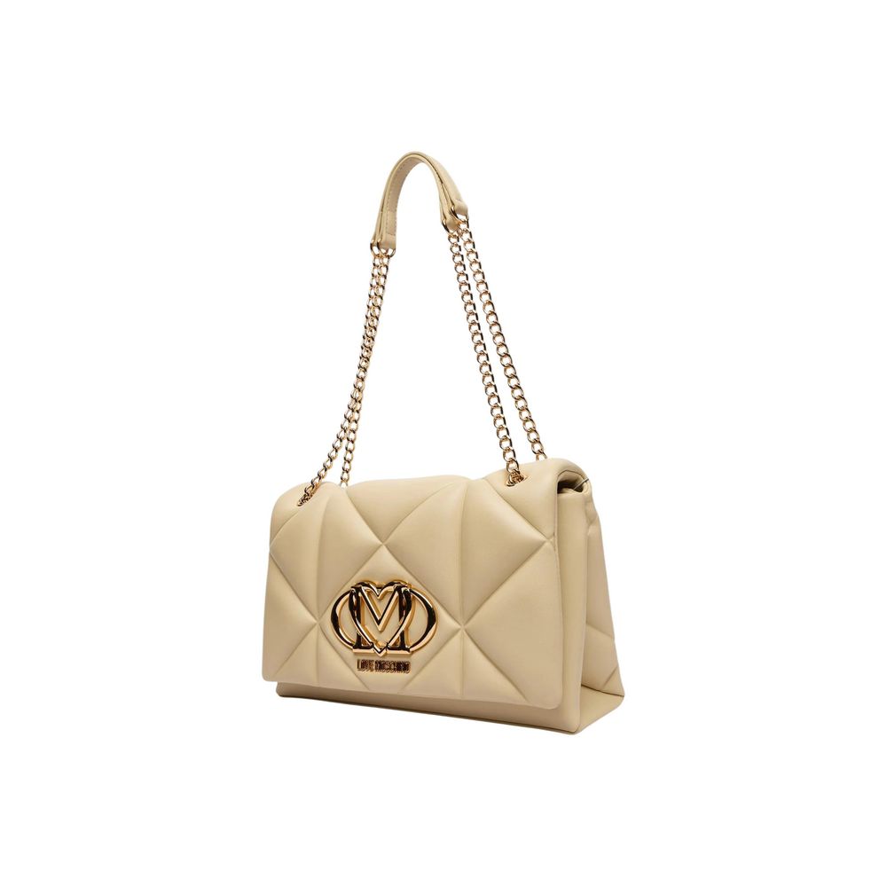 Love Moschino Beige Artificial Leather Handbag | Regal Royce