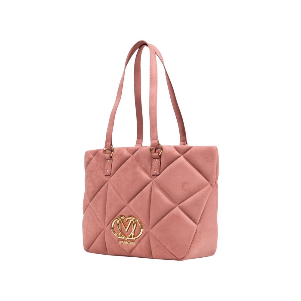 Love Moschino Pink Suede Leather Handbag | Regal Royce